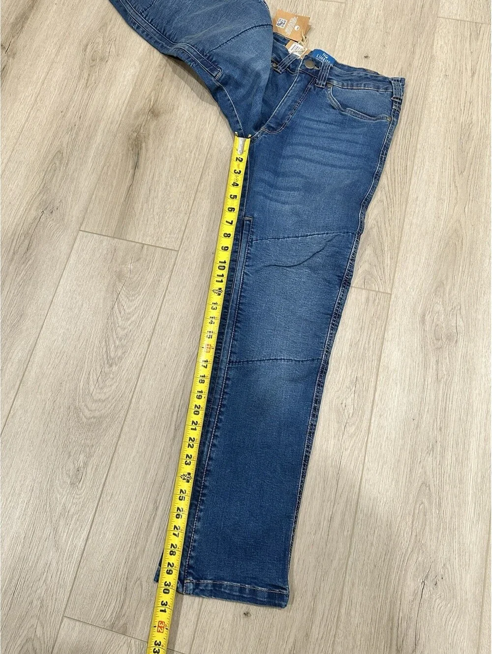 NWT No Limbits Blue Dark wash Denim Jeans Stretch Hidden Zippers Mens 30x30